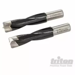 Mèche à Tourillonner 10 Mm Pour Chevilleuse Tourillonneuse Triton TDJ600 (2 Pièces)