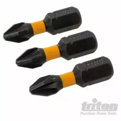 TRITON Lot De 3 Embouts De Vissage Chocs Pozidriv, PZ2 - 25 Mm, PZ2 - 25 Mm