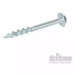 TRITON Vis En Zinc Pour Perçages Dissimulés, Fausse Rondelle, Filetage Grossier, 100 Vis Numéro 8 X 1-1/2", 100 Vis Numéro 8 X 1-1-2