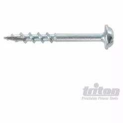 TRITON Vis En Zinc Pour Perçages Dissimulés, Fausse Rondelle, Filetage Grossier, 100 Vis Numéro 8 X 1-1/2", 100 Vis Numéro 8 X 1-1-2 -Triton Boutique 28086476 3