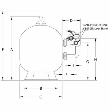 Filtre à Sable Piscine Pentair Triton Tr40 6 à 10 M3/h 3 Filtre à Sable Piscine Pentair Triton Tr40 6 à 10 M3/h – Image 2