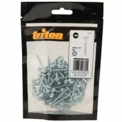 TRITON Vis En Acier Pour Perçages Dissimulés, Fausse Rondelle, Pas Grossier - 100 Vis Numéro 8 X 1-1/4''